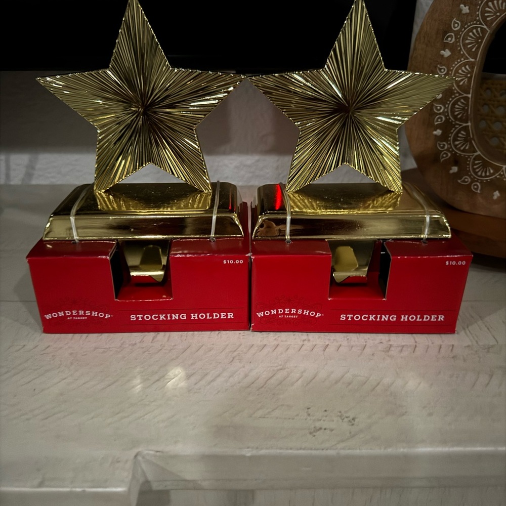 Wondershop Gold Star Stocking Holders